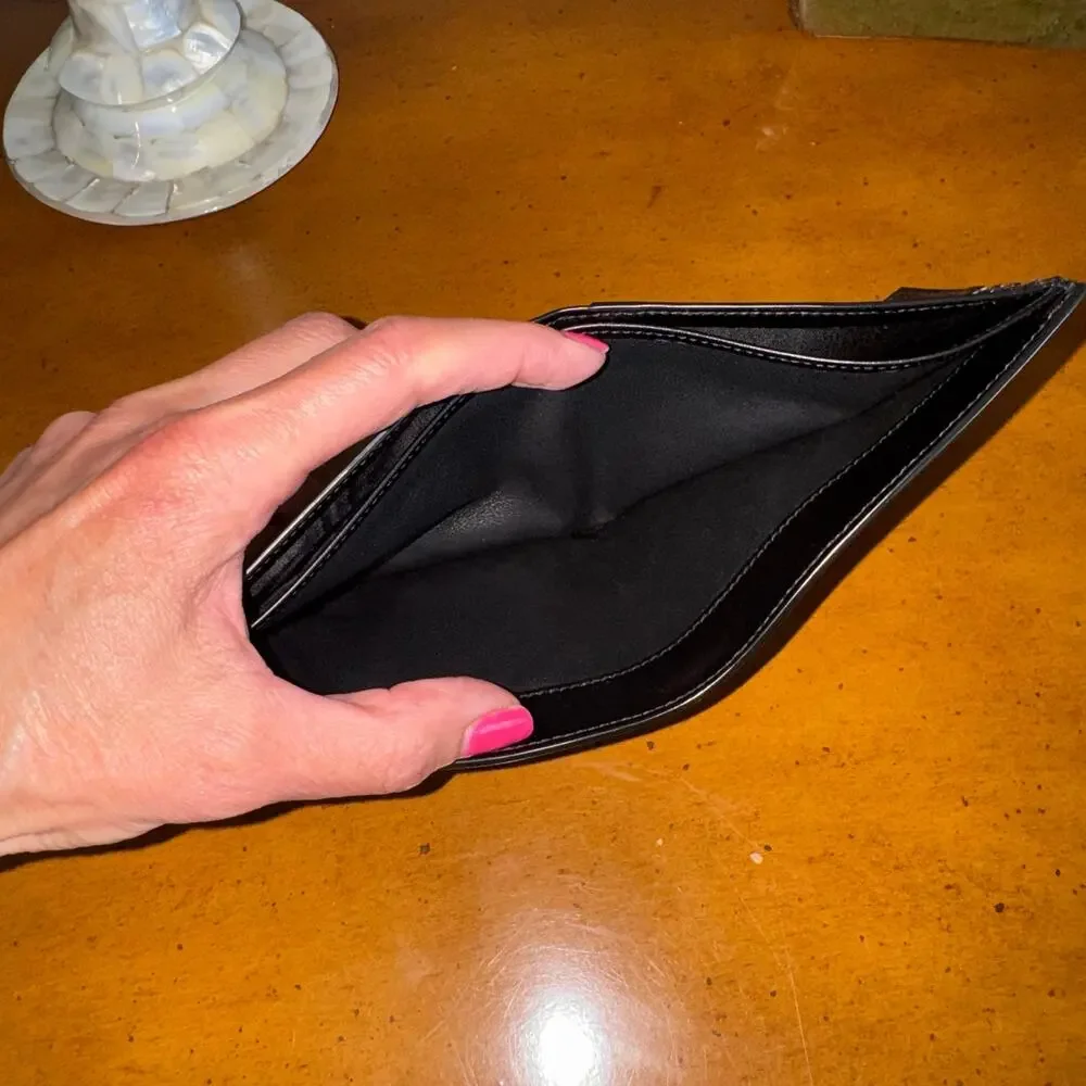 SAINT LAURENT YSL Monogram Bifold Wallet Black Leather